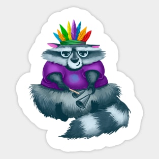 Raccoon playing agogo Sticker